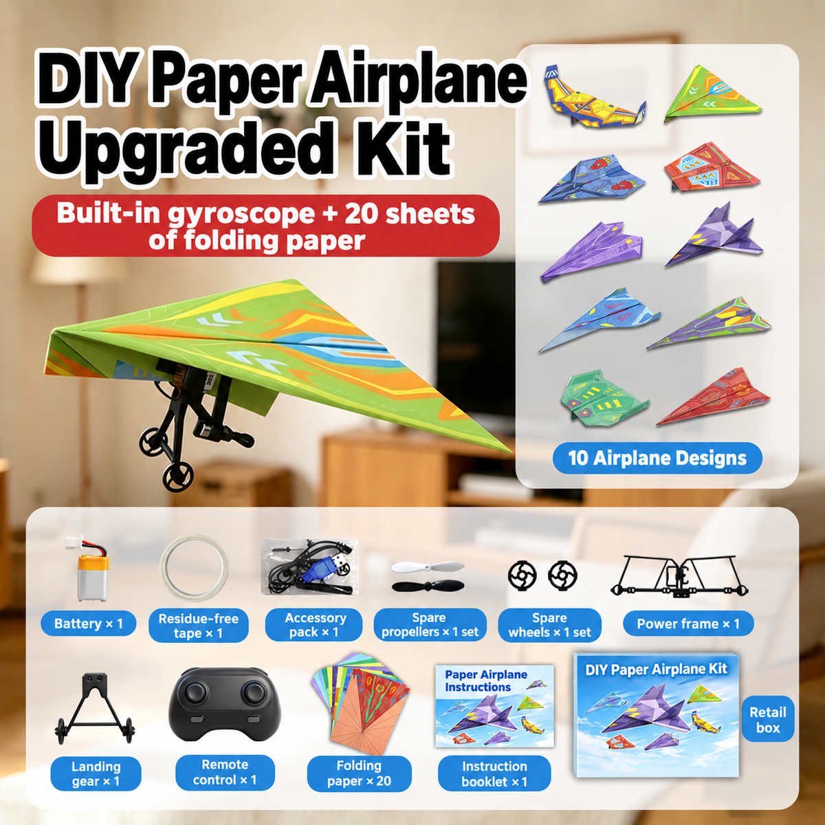 RC PAPER AIRPLANE KIT